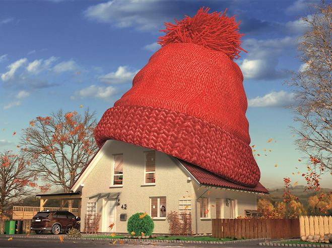 Haus mit Mütze