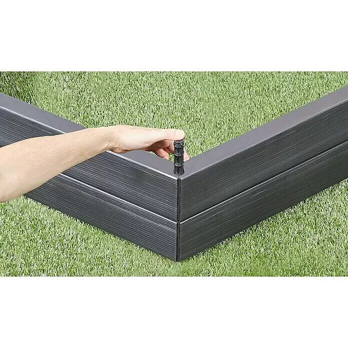 Garantia Hochbeet Ergo Wood - Ø x H: 110 x 25 cm, Kunststoff, Anthrazit - Anwendungsbeispiel