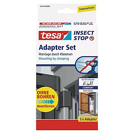 Tesa Insect Stop Adapter-Set für Alu Comfort Tür (Anthrazit)