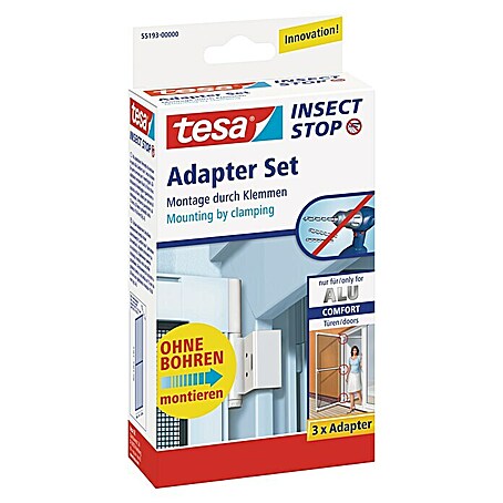 Tesa Insect Stop Adapter-Set für Alu Comfort Tür (Weiß)