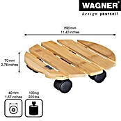 Wagner System Pflanzenroller Bamboo (L x B x H: 29 x 29 x 7 cm, Bambus, Braun, Max. Belastung: 100 kg) | BAUHAUS