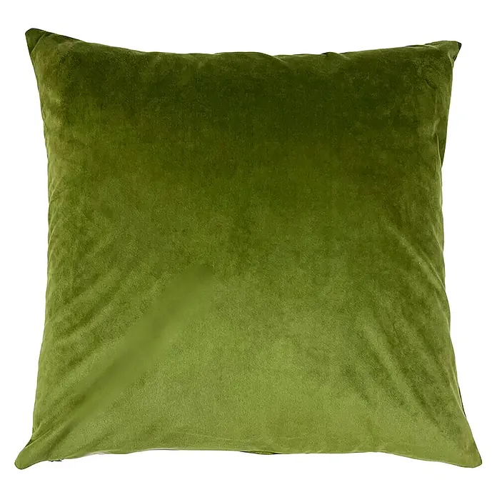 Kissen Marga - Olive Branch, 45 x 45 cm, 100 % Polyester - Grünes Samtkissen: Ein luxuriöses und bequemes Kissen, perfekt für Sofa, Bett oder Sessel. Dekoratives Detail für ein gemütliches Ambiente.