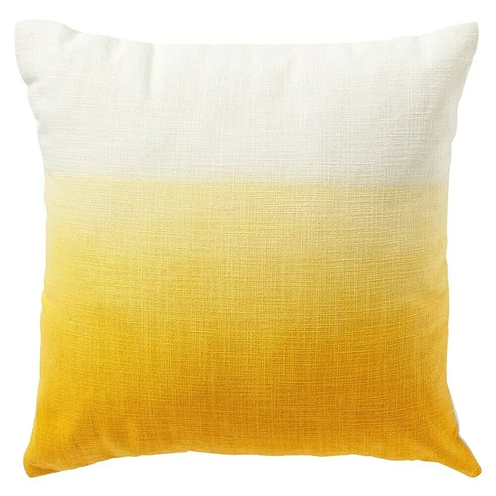 Kissen Rutger - Golden Glow, 45 x 45 cm, 100 % Baumwolle - Dekokissen mit Farbverlauf von Weiß nach Gelb, ein stilvolles Accessoire für jeden Wohnraum.