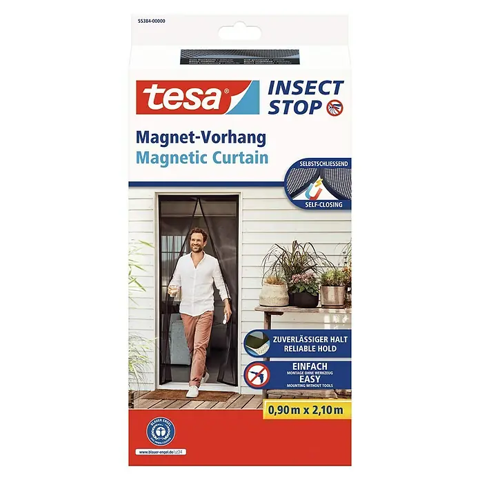 Magnet-Fliegengitter Für Türen - 90x210 Cm, Selbstschließend Mit Starken Magneten, Insektenschutz Ohne Bohren