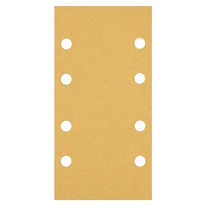Craftomat Schleifblätter - Körnung: 80, 1 Stk., 93 x 186 mm - Detailaufnahme eines perforierten Schleifpapiers für Schleifmaschinen, ideal für Holz- und Metallbearbeitung.