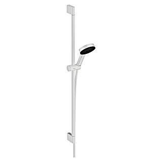 Hansgrohe Pulsify Select S Conjunto de ducha (Distancia entre orificios: 91,5 cm, Tipos de chorro: PowderRain, IntenseRain y masaje, Blanco, Función de ahorro de agua)