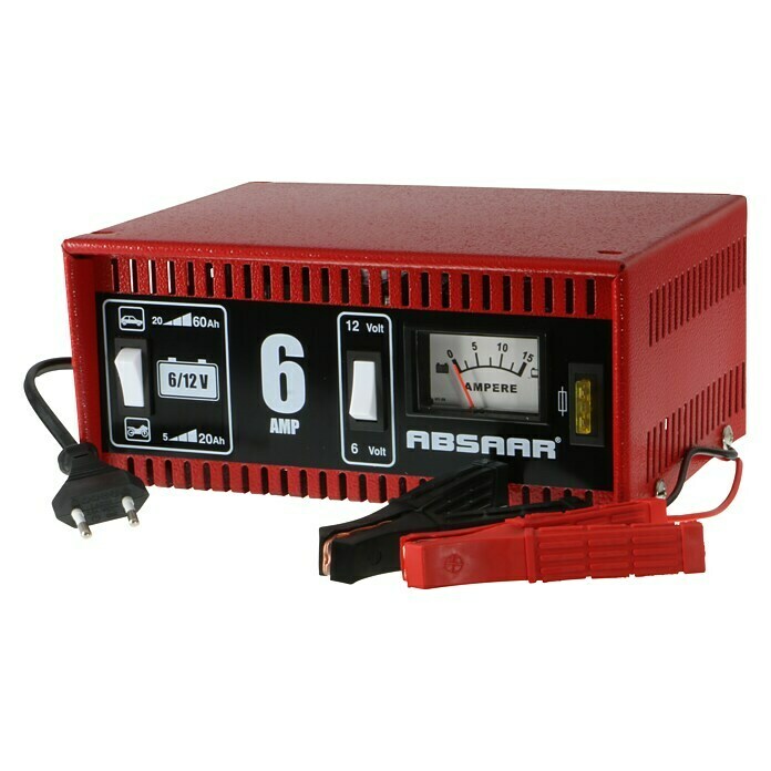 Absaar Batterie-Ladegerät (Ausgangsspannung: 6/12 V, Geeignet für:  Blei-Säure-Batterien)