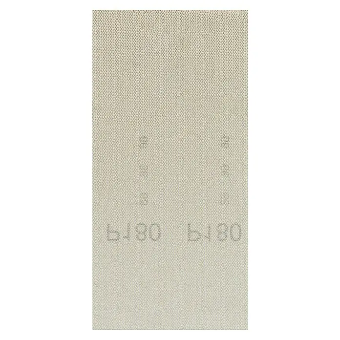 Craftomat Schleifnetz - 186 x 93 mm, Körnung: 180, 1 Stk. - Nahaufnahme eines Schleifpapiers der Körnung 180, das für feine Schleifarbeiten geeignet ist. Ideal für Holz, Metall und Kunststoff.