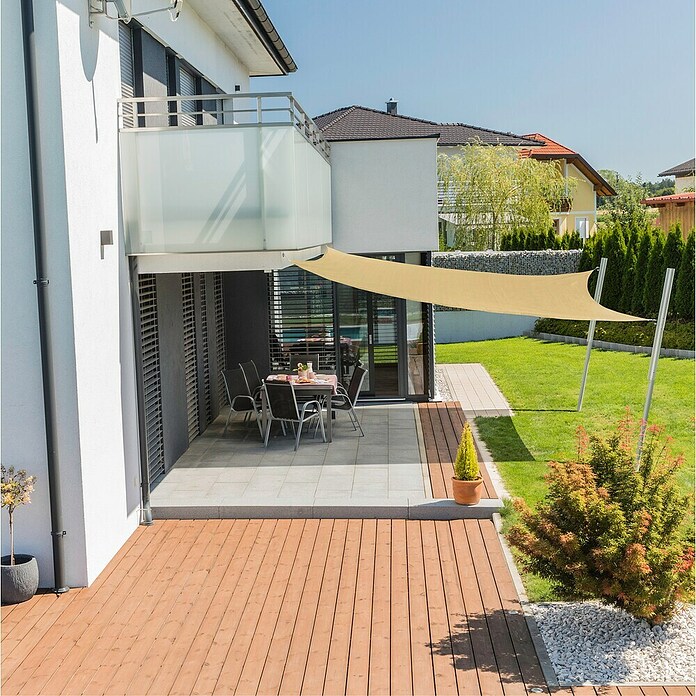 Windhager Sonnensegel Capri (L x B: 5 x 5 m, Quadratisch, Champagner) | BAUHAUS