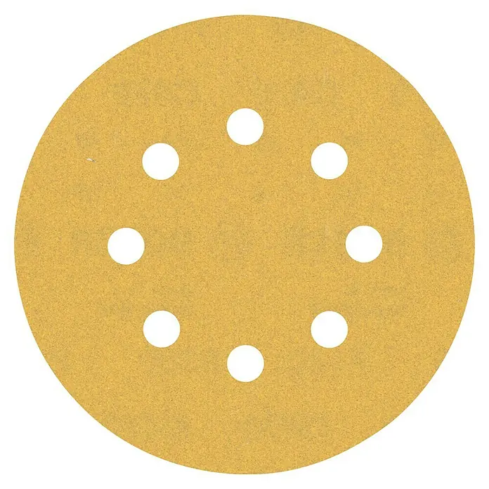 Craftomat Schleifblätter - Körnung: 180, Durchmesser: 125 mm, 1 Stk., 8 Löcher - Schleifpapier für Exzenterschleifer mit Löchern zur Staubabsaugung für sauberes und effizientes Schleifen von Oberflächen.