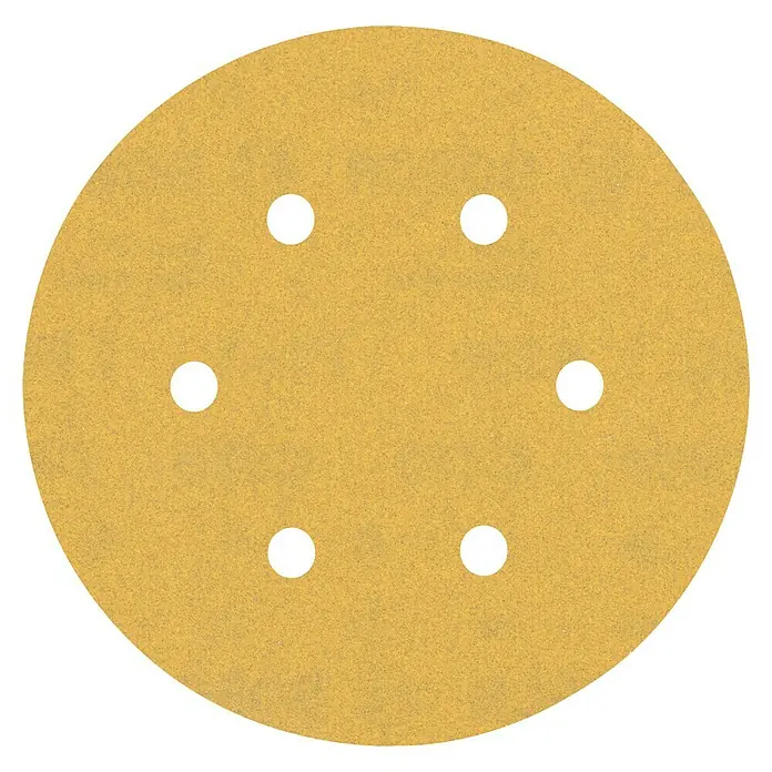 Craftomat Haftschleifscheiben - Körnung: 180, Durchmesser: 150 mm, 1 Stk. - Schleifscheibe mit sechs Löchern, ideal zum Schleifen von Holz und Metall. Robust und langlebig für effektive Ergebnisse.