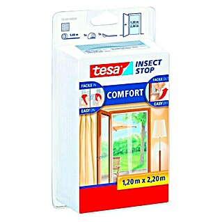Tesa Insect Stop Mosquitera Comfort (An x Al: 120 x 220 cm, Color tejido: Negro, Fijación por velcro, Puertas)