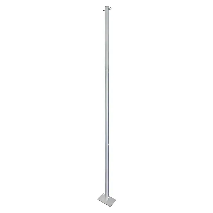 Windhager Sonnensegelmast - Höhe: 240 cm - Eine elegante, silberfarbene Pollerleuchte, die durch ihr schlichtes Design und ihre robuste Bauweise besticht. Perfekt für den Außenbereich.