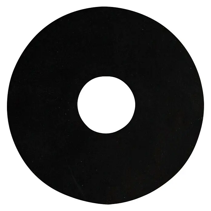 Junta de goma de obturación - An x Al: 62 x 1,4 mm, Diámetro interior: 17 mm - Objeto circular negro con un agujero en el centro sobre un fondo negro.