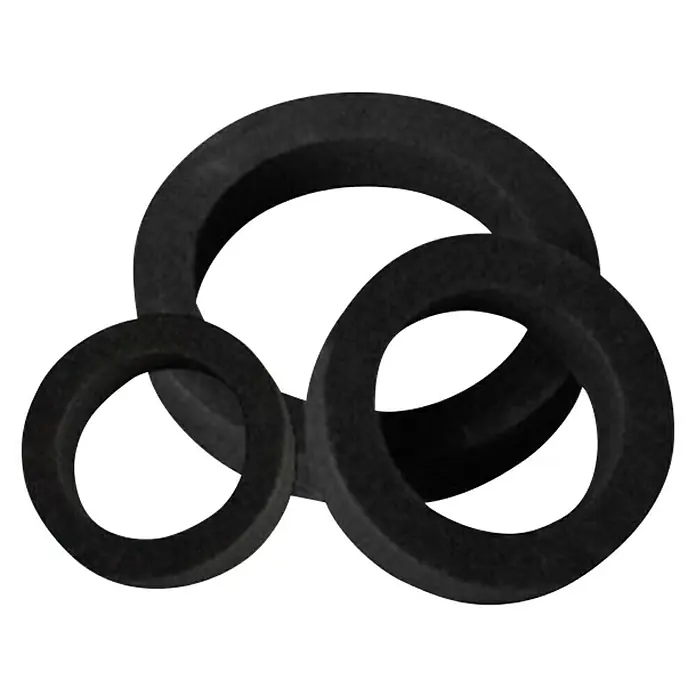 Set de juntas de acoplamiento - Caucho, Específico para: Cisternas Roca y Fominaya - Juntas tóricas negras: Un conjunto de tres juntas tóricas de diferentes tamaños, perfectas para aplicaciones de sellado, en negro.