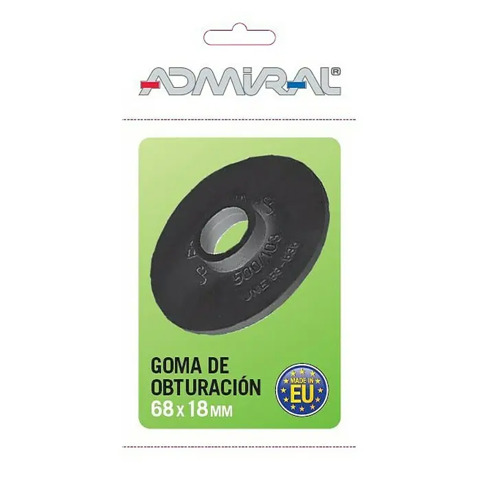 Junta de goma de obturación - An x Al: 68 x 4 mm, Diámetro interior: 18 mm - Embalaje de una junta de goma ADMIRAL de 68x18mm, fabricada en la UE, diseñada para funciones de sellado. Producto de sellado de calidad.