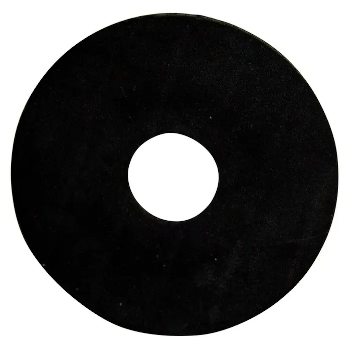 Junta de goma de obturación - An x Al: 65 x 2 mm, Diámetro interior: 17 mm - En la imagen se muestra una junta tórica de goma negra circular, con una superficie lisa y un orificio central, aislada sobre un fondo negro.