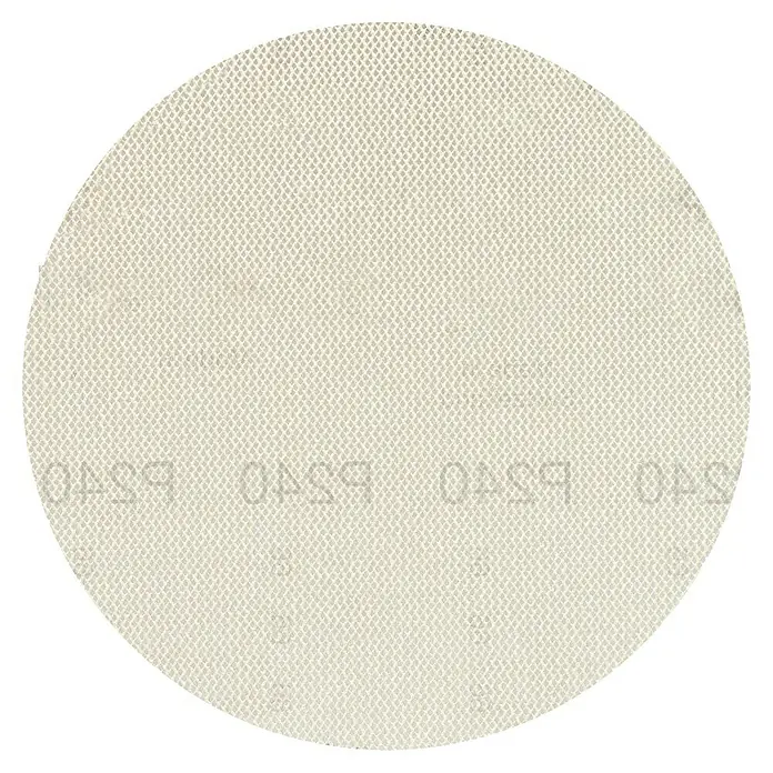 Craftomat Schleifnetz - Durchmesser: 125 mm, Körnung: 240, 1 Stk. - Detailaufnahme einer Schleifscheibe P540, die eine gleichmäßige Textur und feine Körnung für präzises Schleifen zeigt.