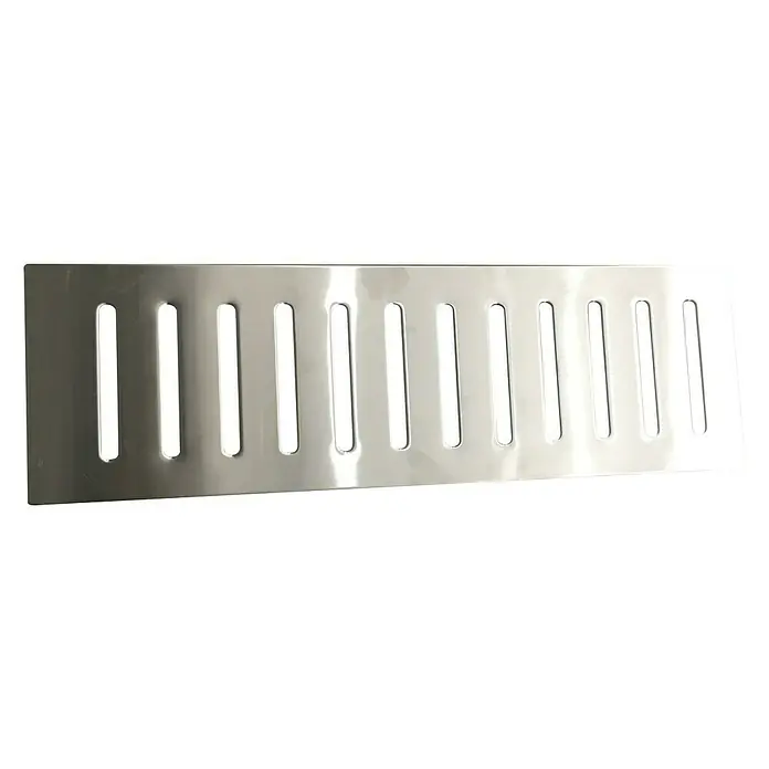 Grillstar Parrilla para calentar - Específico para: Barbacoa de gas Grillstar Atlanta 300 II - Desagüe rectangular de acero inoxidable con ranuras estrechas para el drenaje de agua.