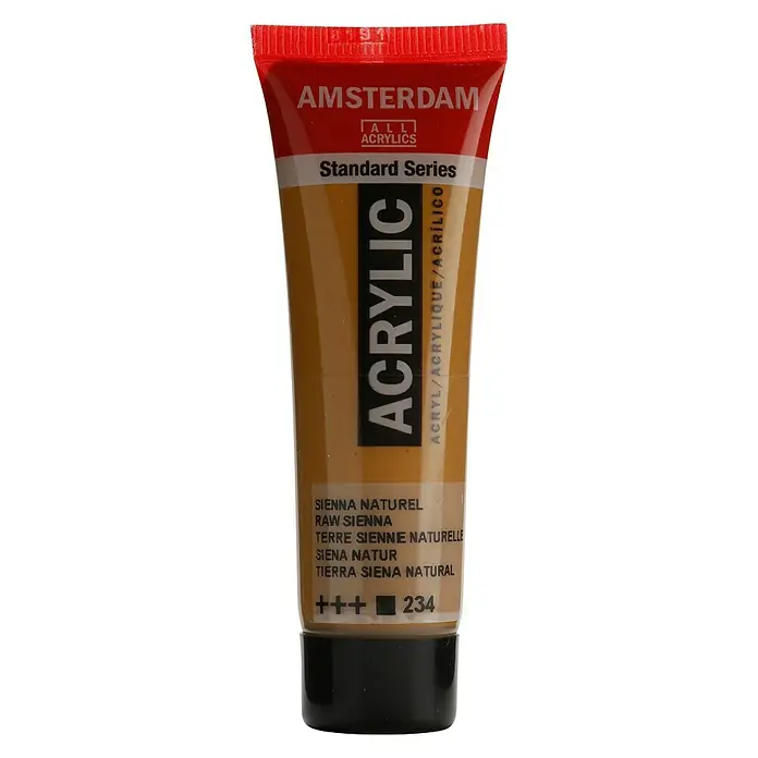 Talens Amsterdam Pintura acrílica Standard - Siena Natural, 20 ml, Tubo - Tubo de pintura acrílica Amsterdam en siena natural, ideal para artistas y aficionados, valorando los pigmentos de color de alta calidad.