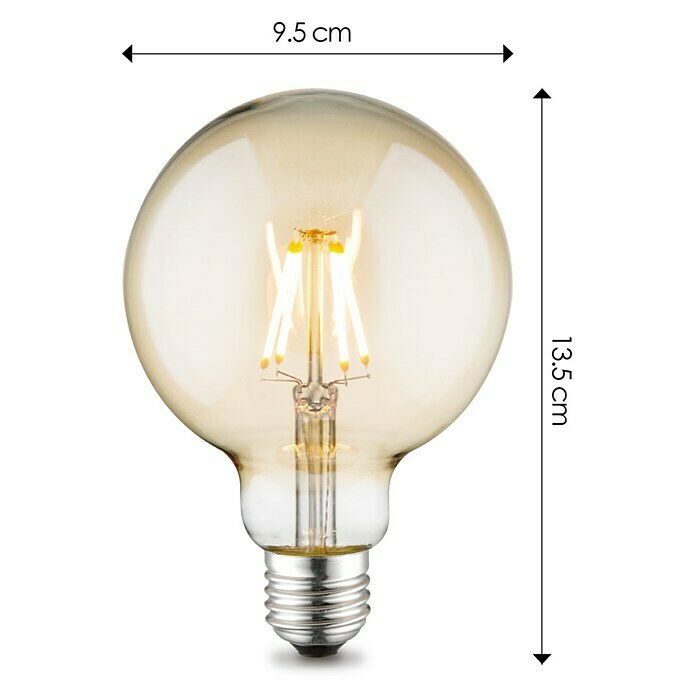 LED-Leuchtmittel Amber (4 W, E27, Warmweiß, G95)