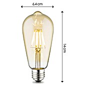 LED-Leuchtmittel Amber (4 W, E27, Warmweiß, ST64)