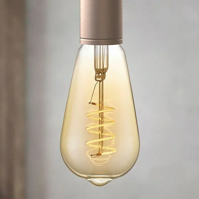 Home Sweet Home LED-Lampe Vintage Glühlampenform E27 - E27, Dimmbar, Warmweiß, 140 lm, 4 W, Farbe: Gold - Elegante LED-Glühbirne im Retro-Stil mit warmweißem Licht und spiralförmigem Filament. Perfekt für stimmungsvolle Beleuchtung in jedem Raum.