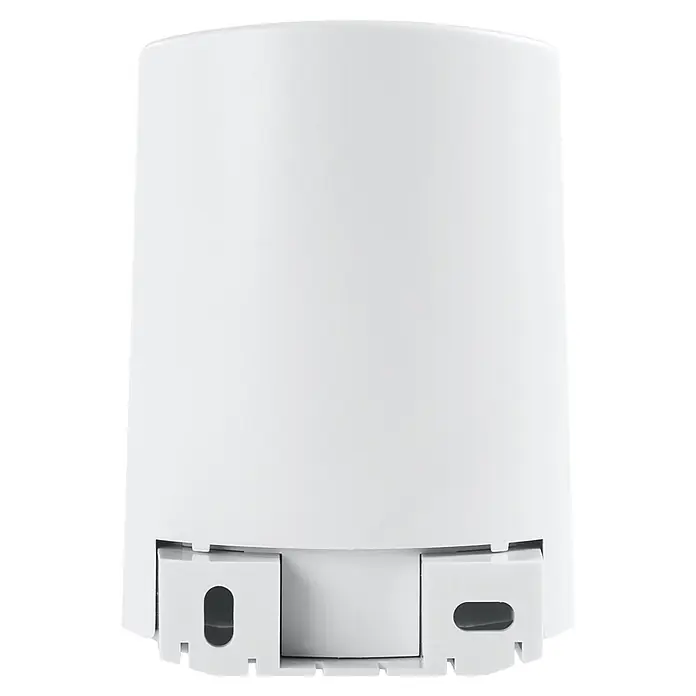 Homematic IP Funk-Temperatursensor HmIP-STHO - Weiß, 5,9 x 8,2 x 4,1 cm, Batteriebetrieben, IP44 - Ein weißer, zylindrischer LED-Deckenstrahler für den Innenbereich, der eine moderne und funktionale Beleuchtungslösung bietet.