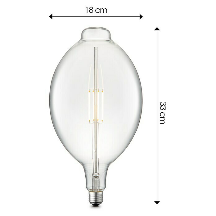 Ledlamp (4 W, E27, Warm wit, Helder, G180)