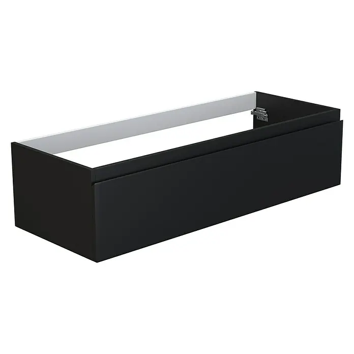 Camargue Espacio Waschtischunterschrank - 120 x 46 x 30 cm, Gama anthrazit matt - Abbildung eines schwarzen Waschtischunterschranks mit Schublade, ideal für moderne Badezimmer, bietet Stauraum und elegantes Design.
