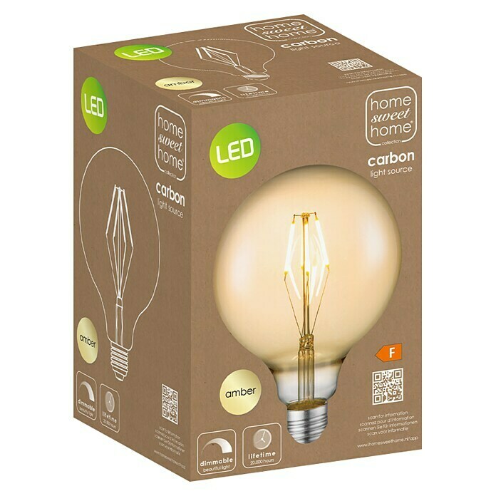 LED-Leuchtmittel Edison  (4 W, E27, Warmweiß, Globe, Durchmesser: 12,5 cm)