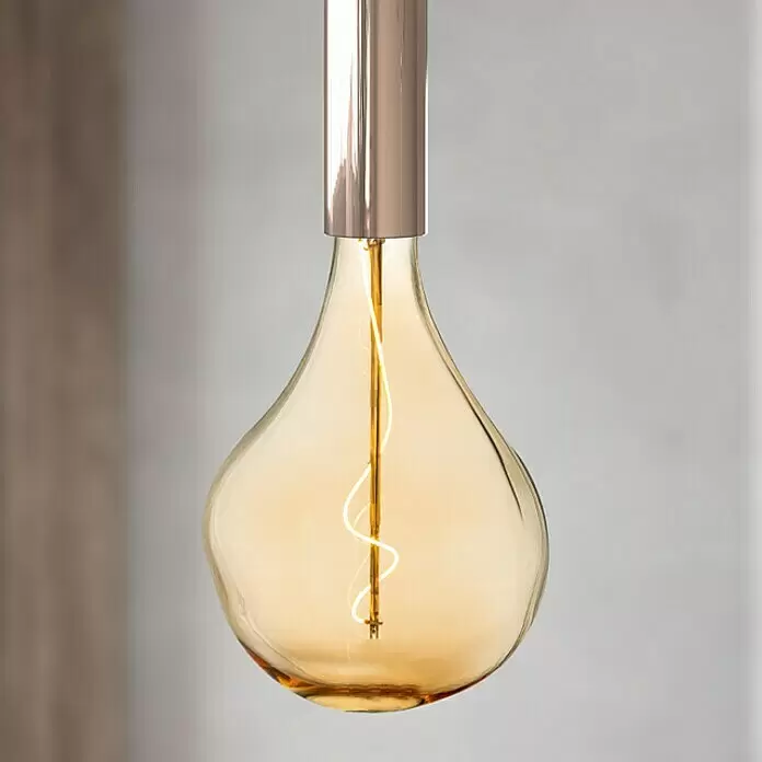 Home Sweet Home LED-Lampe Vintage Globe-Form Flex E27 - E27, Dimmbar, Warmweiß, 140 lm, 4 W, Farbe: Gold - Bildausschnitt