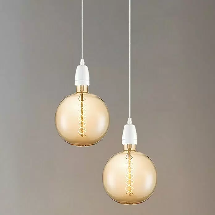 Home Sweet Home LED-Lampe Vintage Globe-Form E27 - E27, Dimmbar, Warmweiß, 220 lm, 6 W, Farbe: Gold - Bildausschnitt