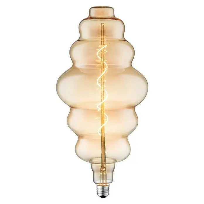 Home Sweet Home LED-Lampe Vintage Globe-Form E27 - E27, Dimmbar, Warmweiß, 140 lm, 4 W, Sonstige - Die bernsteinfarbene Vintage-Glühbirne ist ein dekoratives Leuchtmittel mit einem kunstvoll gewundenen Filament, das warmes Licht erzeugt.