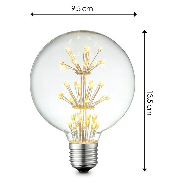 Ledlamp (1,5 W, E27, Warm wit, Helder, G95)