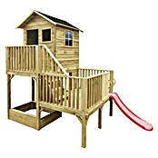Spielhaus Tom 60 (L x B x H: 226,5 x 176 x 272 cm, Holz, Natur/Rot) | BAUHAUS