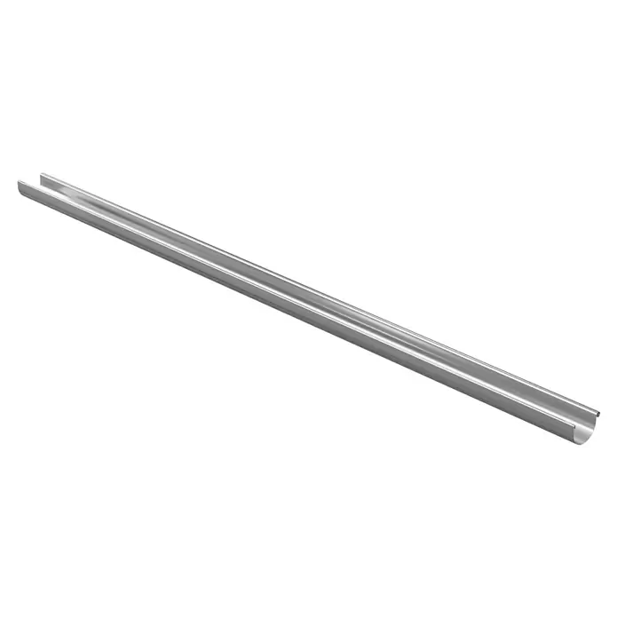 Sarei Dachrinne - Nennweite: 125 mm, Länge: 200 cm, Aluminium, Silber - Bild einer Profilschiene aus Metall, die sich ideal für verschiedene Anwendungen im Bauwesen und in der Fertigung eignet.