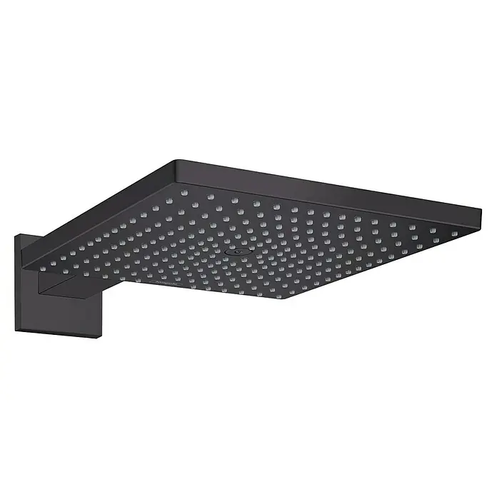 Hansgrohe Raindance E Kopfbrause 300 - 30 x 54 cm, 17 l/min, Wandmontage, Schwarz - Eine moderne, quadratische, mattschwarze Duschbrause mit vielen Düsen für ein entspannendes Duscherlebnis. Stilvolles Design fürs Badezimmer.