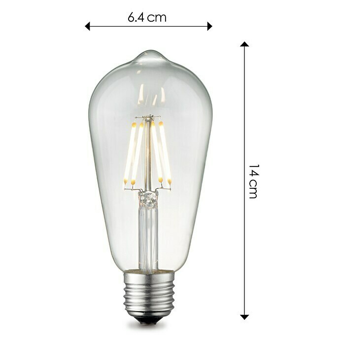 Home Sweet Home LED-Lampe (E27, Dimmbar, Neutralweiß, 700 lm, 6 W, Farbe: Klar) | BAUHAUS