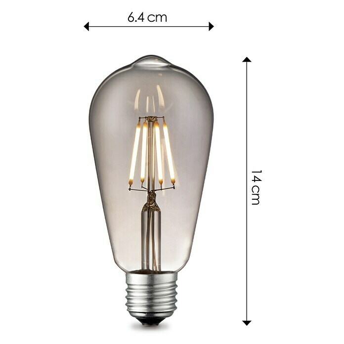 Home Sweet Home LED-Lampe (E27, Dimmbar, Warmweiß, 350 lm, 6 W, Farbe: Smoky) | BAUHAUS