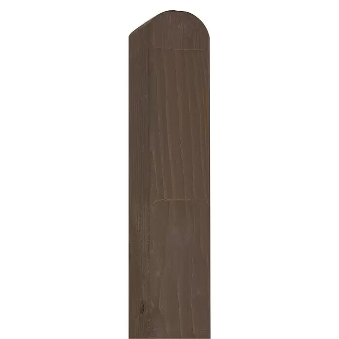 Andrewex Holzpfosten - 9 x 185 cm, Holz, Grau - Dunkelbrauner Holzpfosten mit abgerundeter Oberseite.