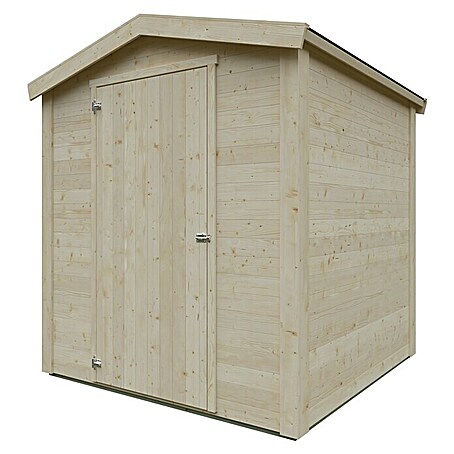 Gerätehaus Pori III (Außenmaß inkl. Dachüberstand (B x T): 194 x 190 cm, Holz, Natur)