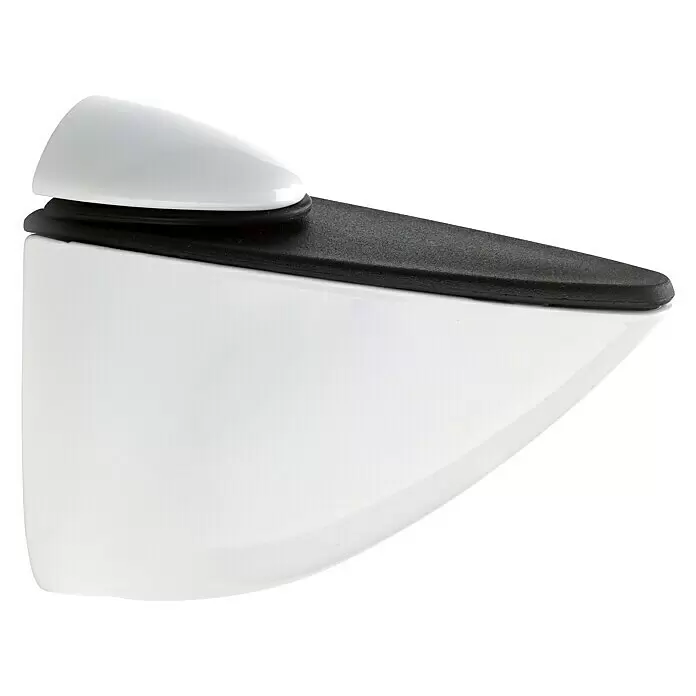 Rei Soporte de pared para estantes Pelican - L x An x Al: 8,9 x 10,6 x 4 cm, Blanco, Apto para: Estantes - Soporte de estante moderno blanco y negro, diseñado para fijar un estante de forma segura.