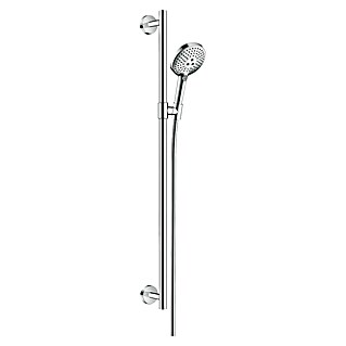 Hansgrohe Raindance Select S Conjunto de ducha (Distancia entre orificios: 91,5 cm, Tipos de chorro: Rain, RainAir, Giro, Cromo, Función de ahorro de agua)