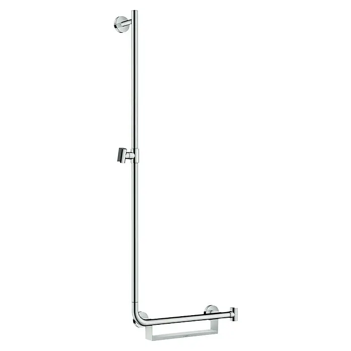Hansgrohe Brausestange Unica Comfort L - Höhe: 110 cm, Chrom/Weiß - Hansgrohe Unica Comfort Brausestange: Eine verchromte Duschstange mit Haltegriff für mehr Komfort und Sicherheit im Badezimmer.