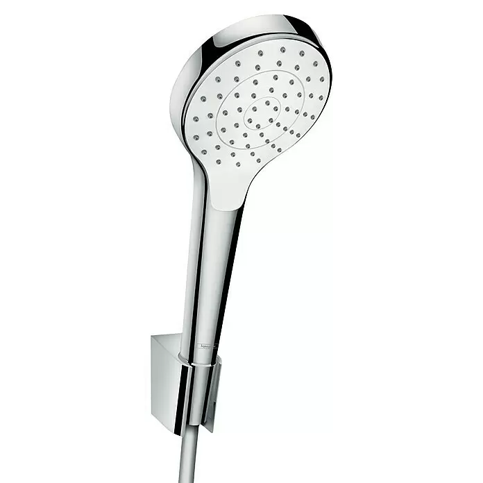 Hansgrohe Brause-Set Croma Select S 110 - Anzahl Strahlarten: 1 Stk., Durchmesser Handbrause: 11 cm, Chrom, Länge Brauseschlauch: 125 cm - Verchromte Handbrause mit Wandhalterung.
