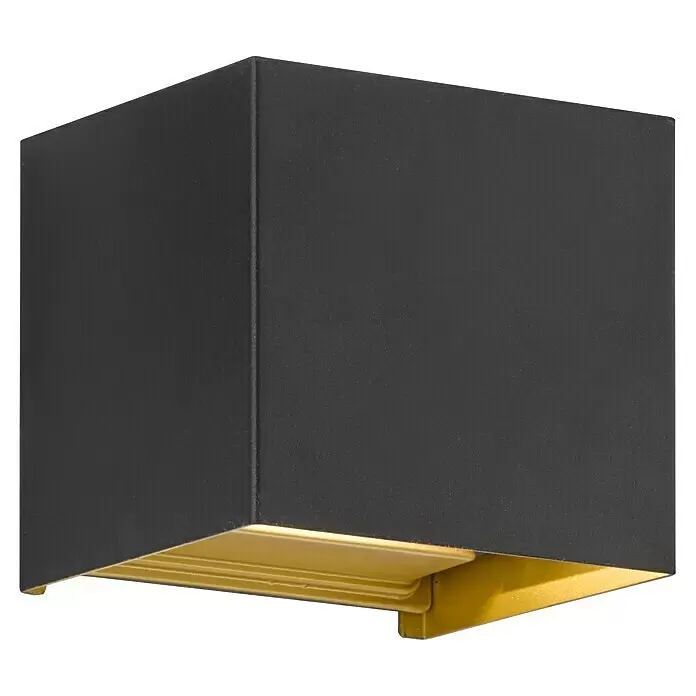 Fischer & Honsel Wandleuchte Thore - 6 W, L x B x H: 31 x 20 x 13 cm, schwarz matt - Diagonale Ansicht