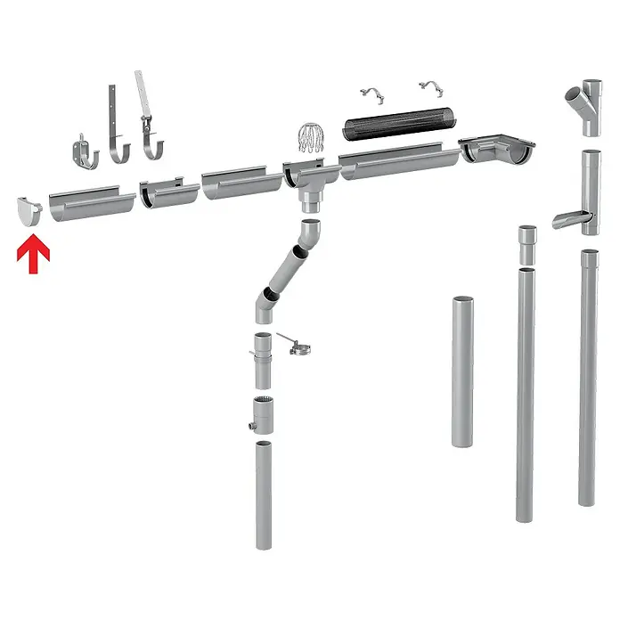 FunkeGruppe Rinnenendstück - Nennweite: 125 mm, Kunststoff, Braun - Endstück für Dachrinnensystem, zur sauberen Abschliessung und als dekoratives Element. Robuste Ausführung für lange Haltbarkeit.