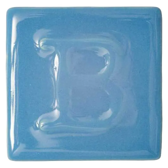 Esmalte de color Botz - Azul cielo, 200 ml - Azulejo cuadrado de esmalte azul claro con la letra B en relieve, ideal para proyectos de arte y decoraciones.