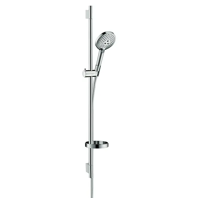 Hansgrohe Raindance Select S Brausegarnitur 120 - Lochabstand: 91,5 cm, Art Strahl: Rain, RainAir, Whirl, Chrom - Duschset mit Handbrause und Brausestange. Ideal für entspannende Duschen. Elegantes Design für Ihr Badezimmer.